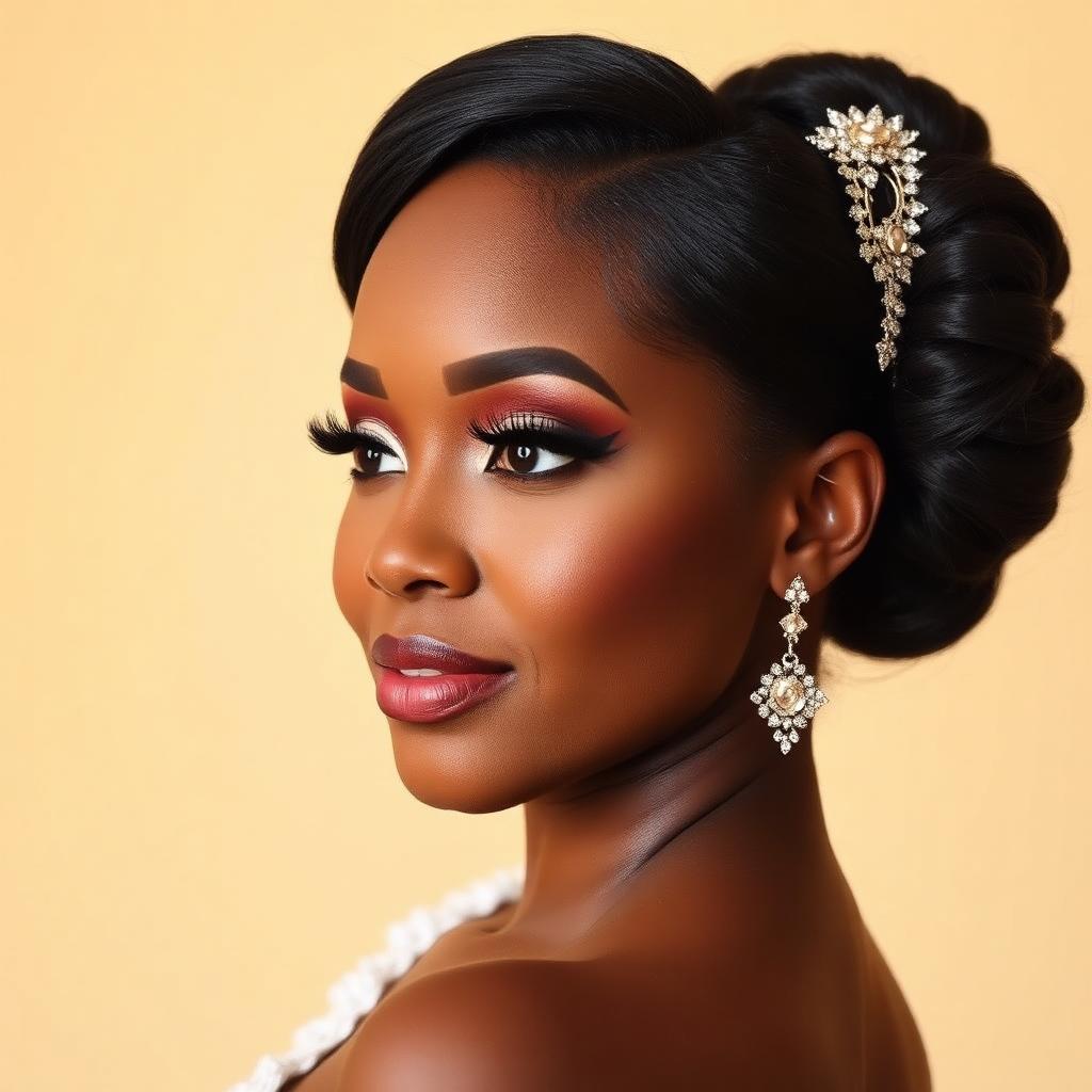 Bridal makeup and updo Lagos