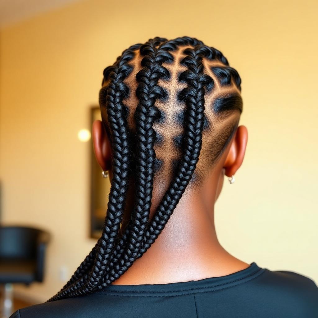 Cornrows styled in a Lekki salon