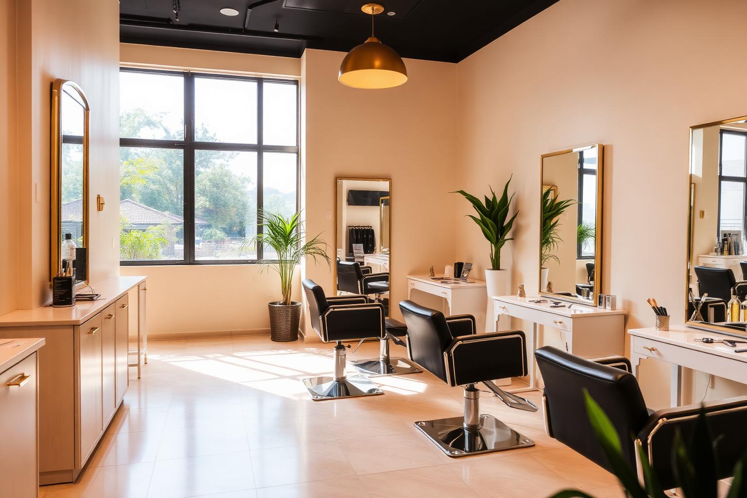 Bright, clean interior of Amber & Ivory Hair Lounge in Lekki Phase 1