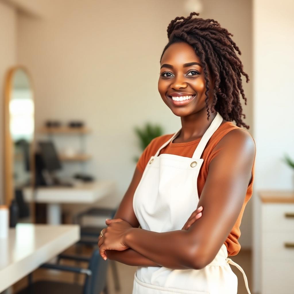 Amaka, lead stylist at Amber & Ivory Hair Lounge